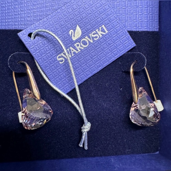 Swarovski Jewelry - PRETTY, Authentic Swarovski Lunar Drop Earrings, Pink, 5528509. Brand New.